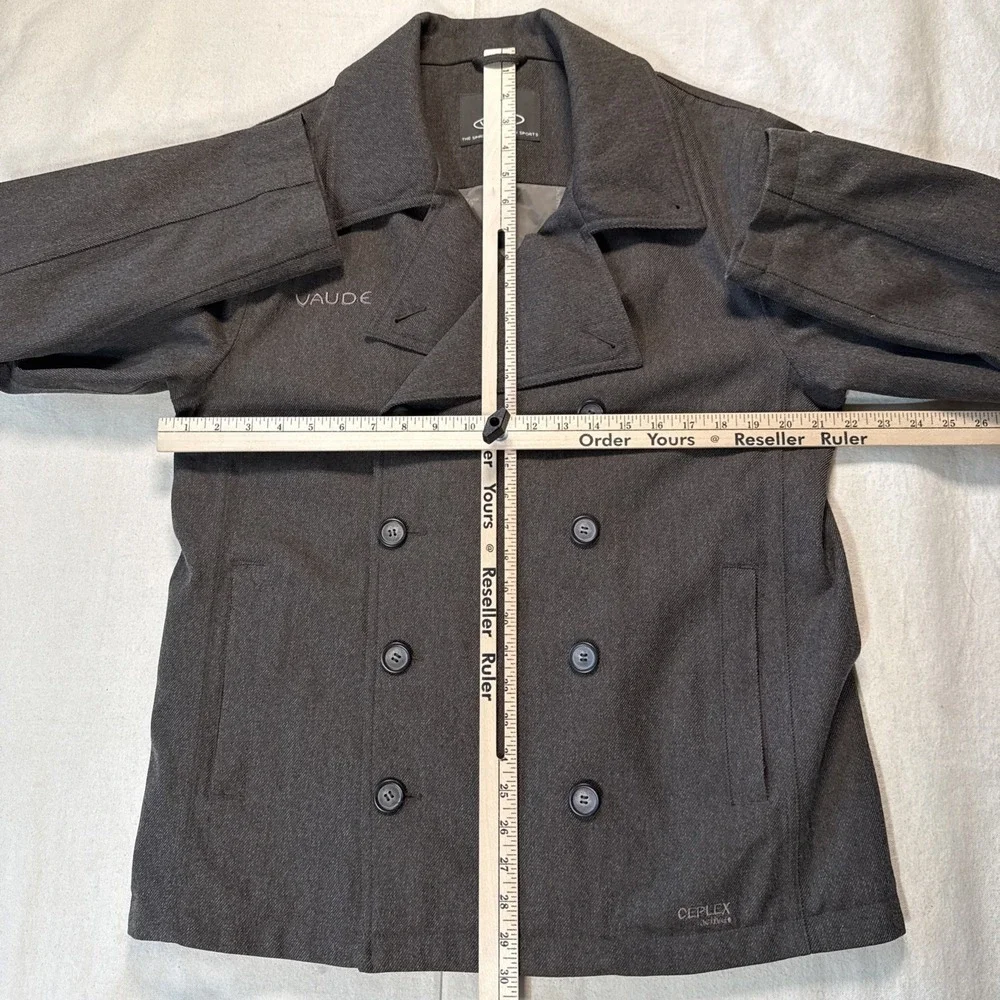 Men's Vaude Double Breasted Blazer Jacket Coat Sz L Gray Ceplex Active